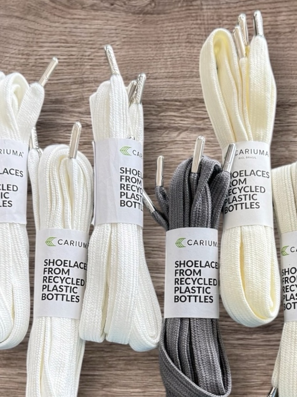 0629 Cariuma Shoe Lace Skate Off White Ivory Charcoal Gray 6 pairs NWT - Picture 4 of 10